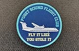BritKitUSA Puget Sound Flight Club Woven Morale Patch Sky King Alaska Airlines Hook & Loop