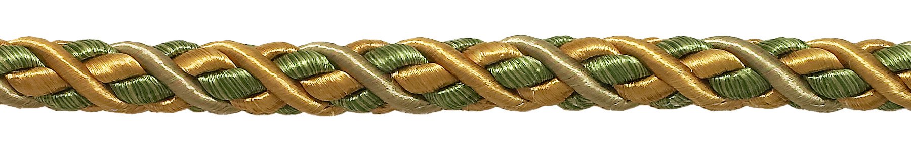 Cordon ameublement olive doré 11mm pour masquer les agrafes de tapissier