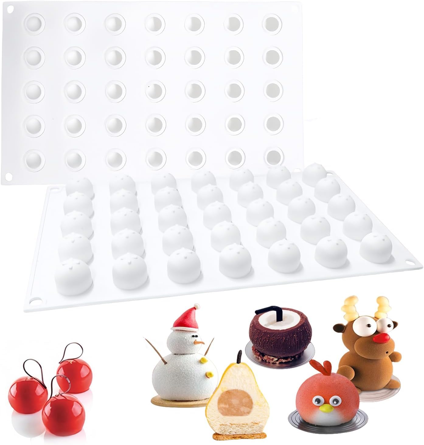 35 Slot Silicone Candy Mold Round Chocolate Truffle Ball Shape for Mini Candy Gummy Jelly Chocolate Cake Pops Mousse Dessert Ice Cubes DIY Snacks Party Sweet Treats Baking Mold-image-25