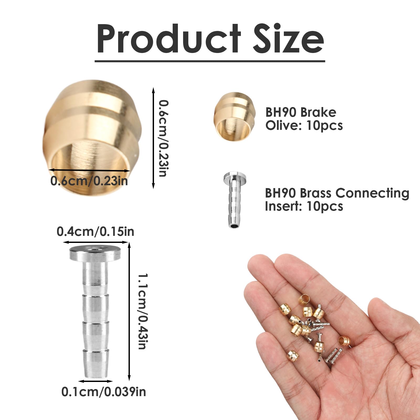 Lot De 10 Inserts D'olive BH90 En Laiton - Inserts Hydrauliques