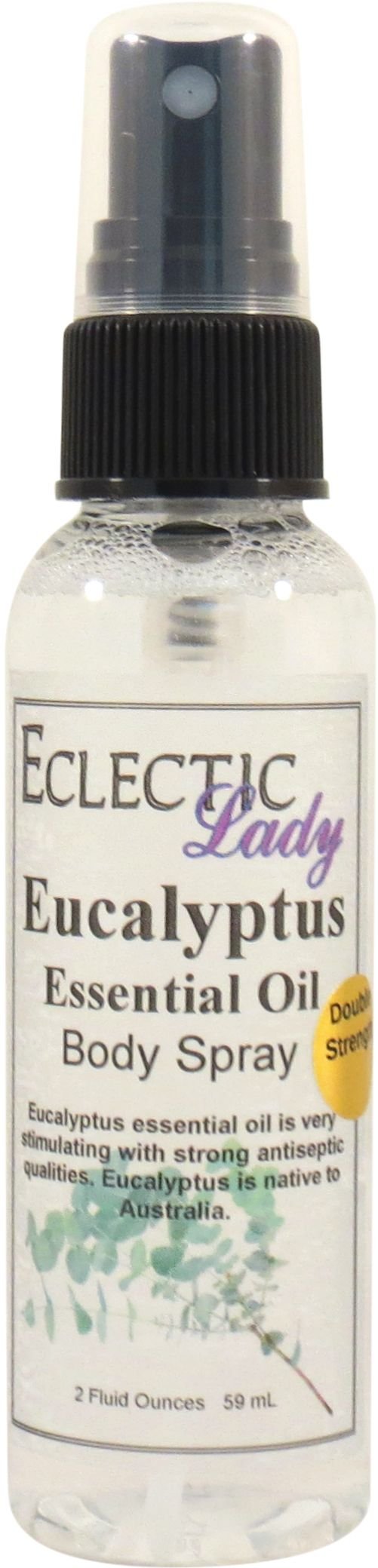 Eclectic Lady Eucalyptus Body Spray, Double Strength, 2 ounces, Body Mist for Women with Clean, Light & Gentle Fragrance, Cologne with Soft, Subtle Aroma For Daily Use