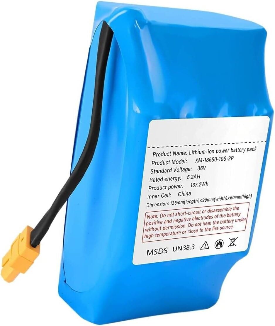 HaiNXC 36V 5.2AH Lithium Battery General Purpose Battery Replacement with XT60 Plug Configuration Upgrade