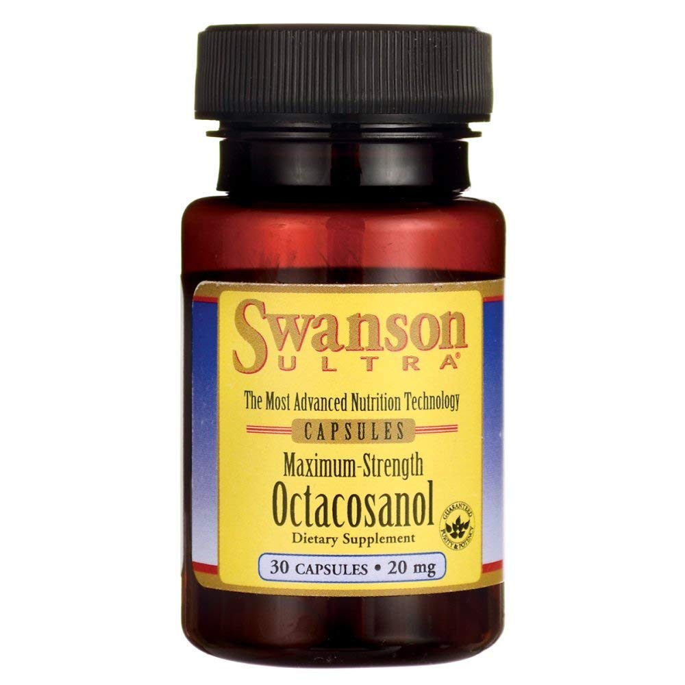 Swanson Maximum-Strength Octacosanol 20 Milligrams 30 Capsules