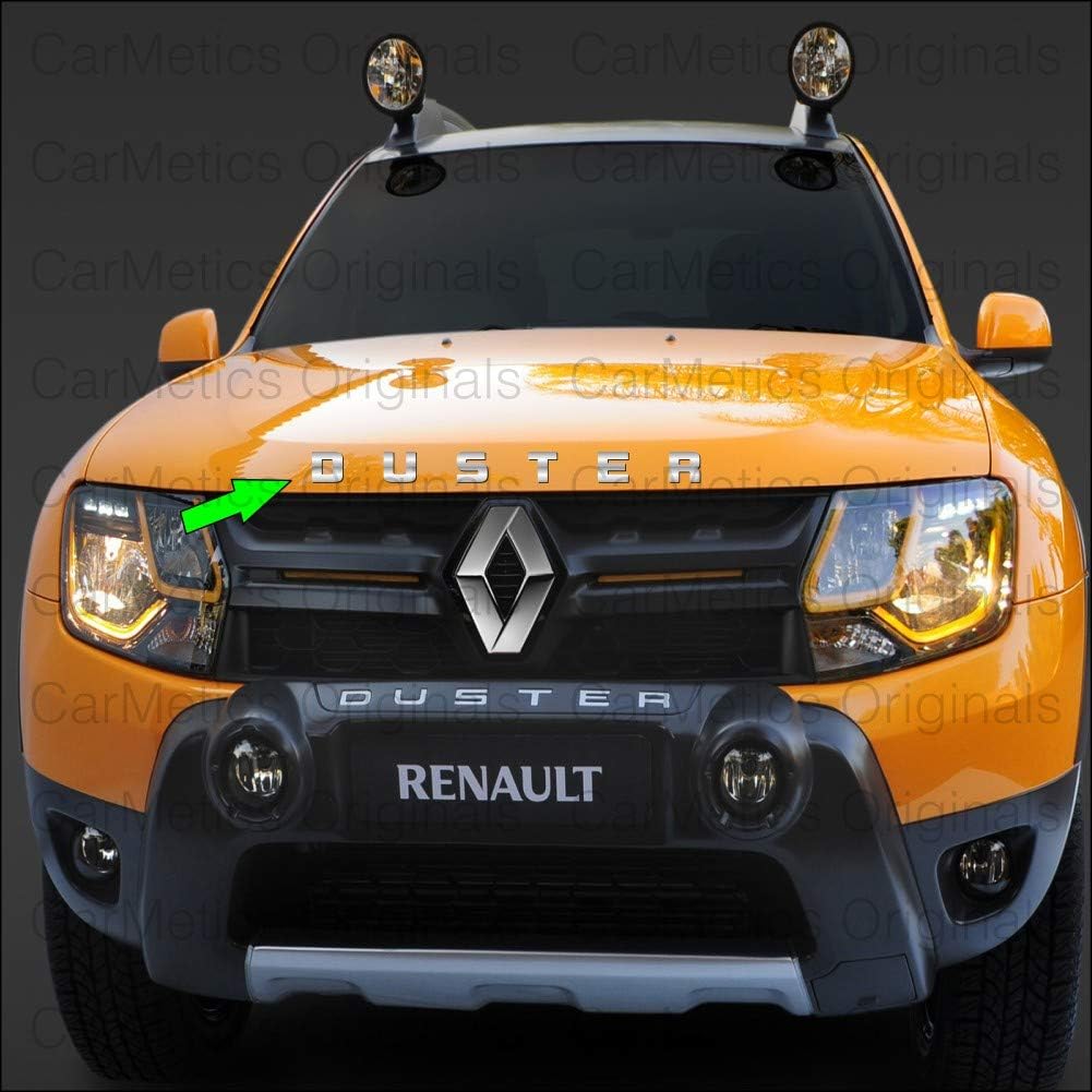 CARMETICS Duster 3D Chrome Finish Letters Stickers Logo Emblem Set for Renault Duster Accessories