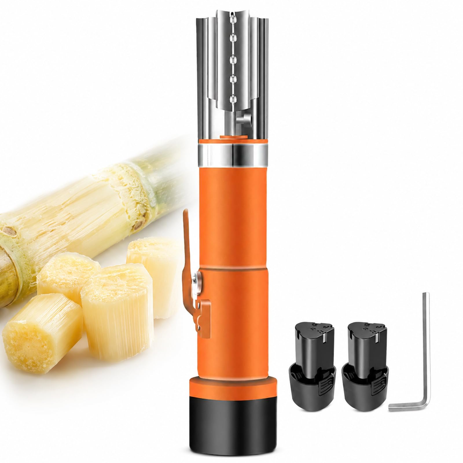 YIYIRAN Automatic Sugarcane Scraping Machine, Electric Sugar Cane Peeler with Protective Cover, Waterproof Portable Heavy Duty Sugar Cane Scraper, for Various Fruits and Vegetables