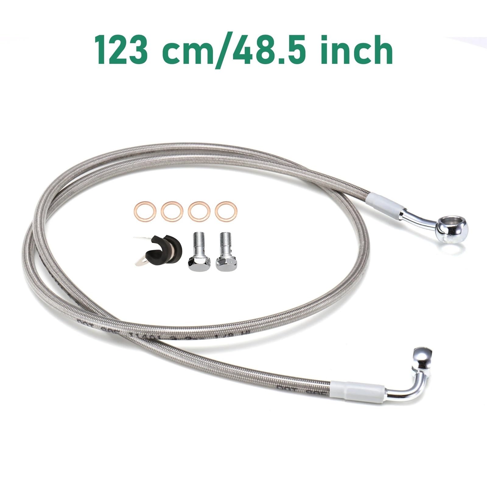 Zestaw naprawczy linek hamulcowych Do Harleya Dyna Super Wide Glide Softail bez ABS 123/128CM Przednie przewody hamulcowe hydrauliczne Wąż olejowy(123cm Chrome)