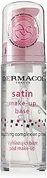 Primer facial transparente Dermacol Satin Makeup Base, pele aveludada, cobre rugas e poros, para pele oleosa, seca e mista, fácil de aplicar, pele pronta para a base (30 ml)