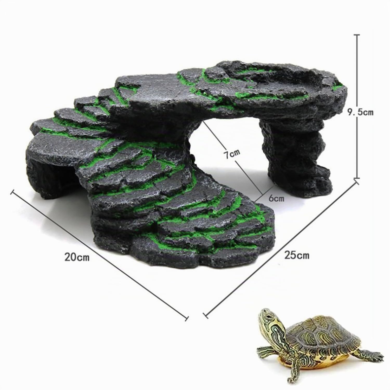Rettili Ramp Piattaforma Tartaruga Basking Piattaforma Rocce Passo Alimentatore e Geco Grotta Nascondiglio Rifugio Per Rettile Rane Lucertole Camaleonte Acquario Decorazione