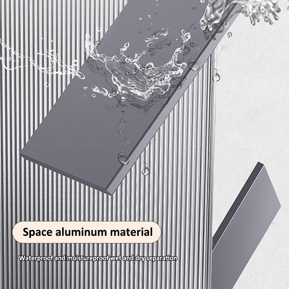 Lustro łazienkowe LED szafka łazienkowa z 3 regulowanymi kolorami światła, czujnikiem dotykowym, funkcją przeciwmgielną, 3-drzwiowe aluminiowe lustro toaletowe z oświetleniem, białe wykończenie