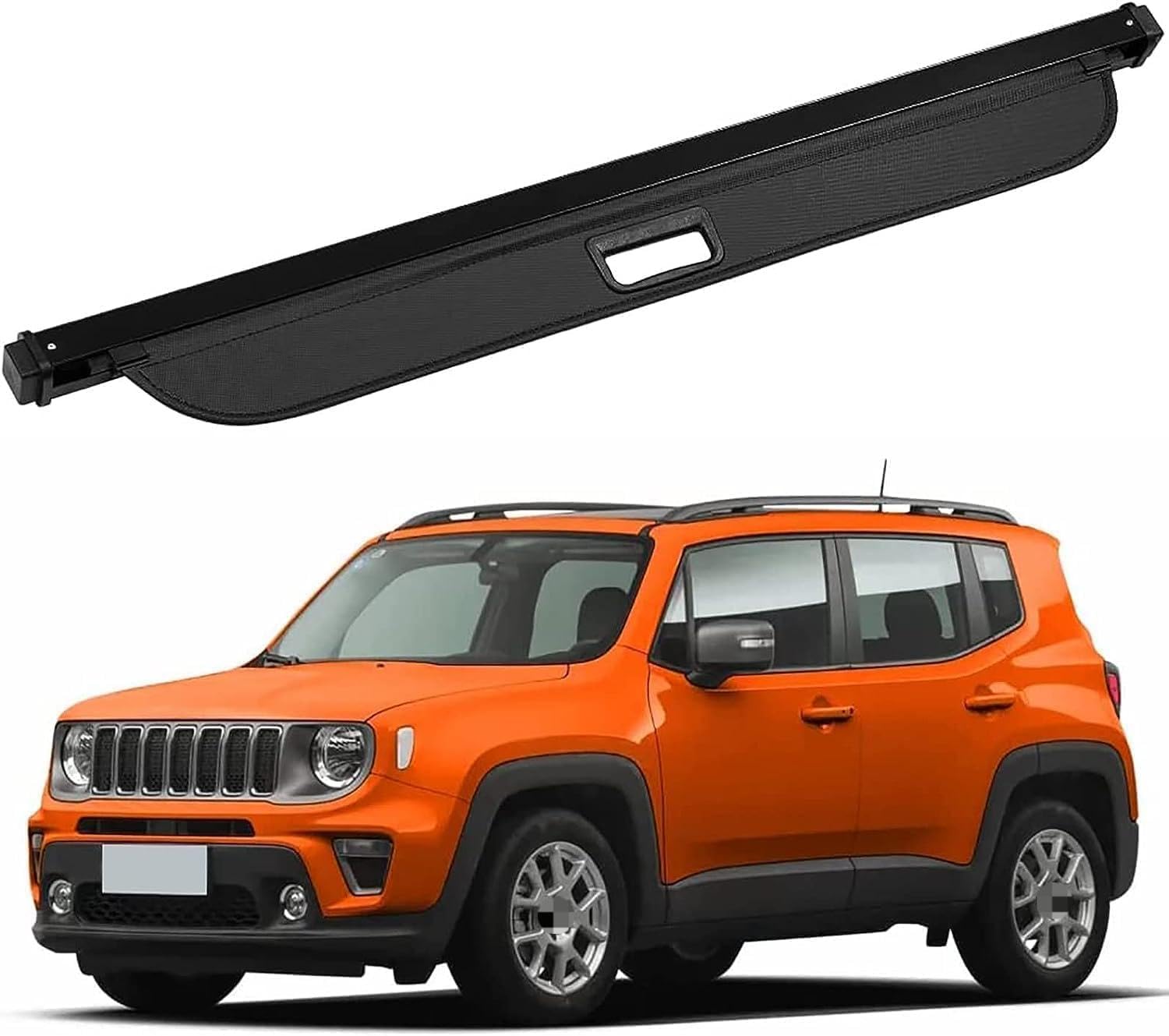 DuanRQ Retractable Boot Cargo Cover for Jeep Renegade 2019 2020, Auto Luggage Cover Rear Luggage Shade Shield Dustproof Rear Parcel Shelf