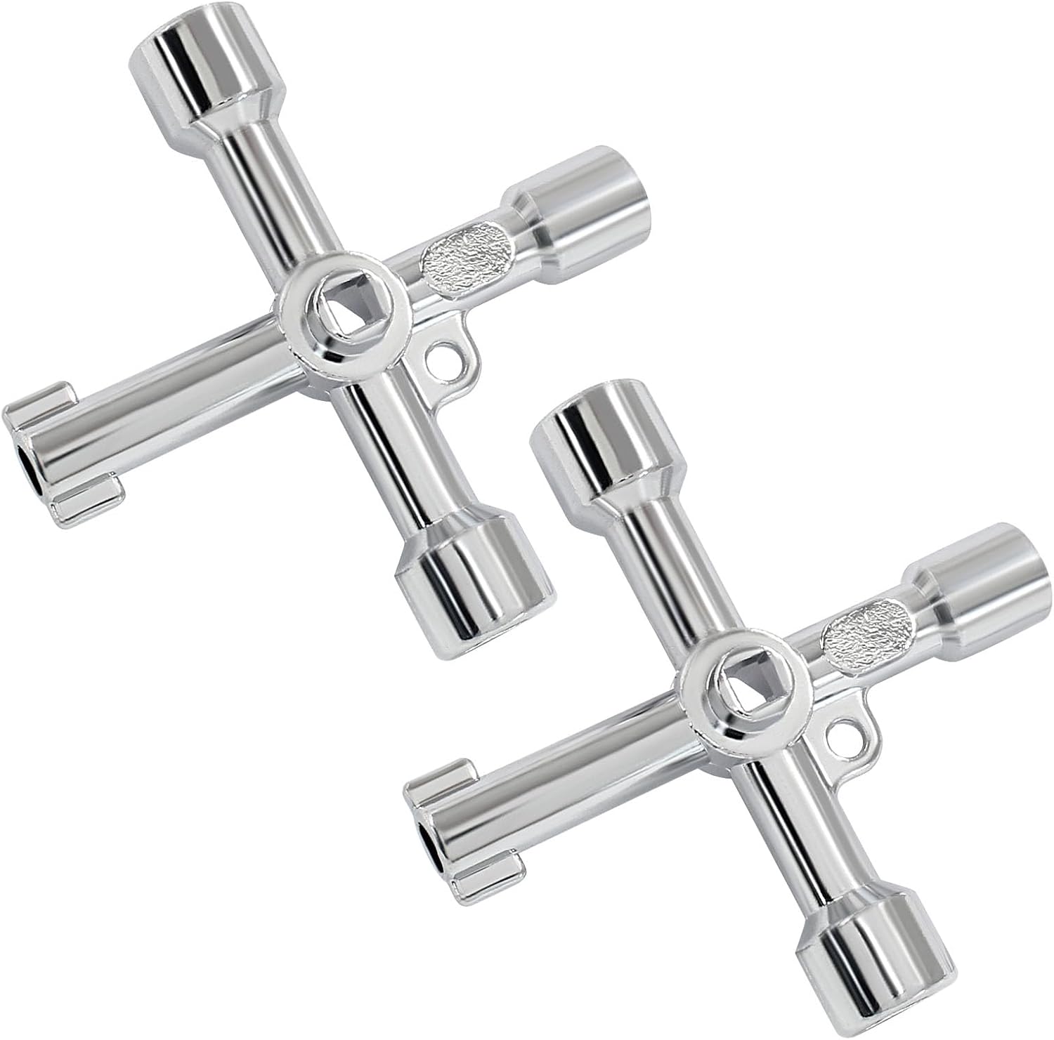 Hordion 2PCS 4 Way Multi-Functional Utility Key Spigot Key, 4 in 1 Universal Meter Box Key for Water Gas Meter Valve Elevator Cabinet