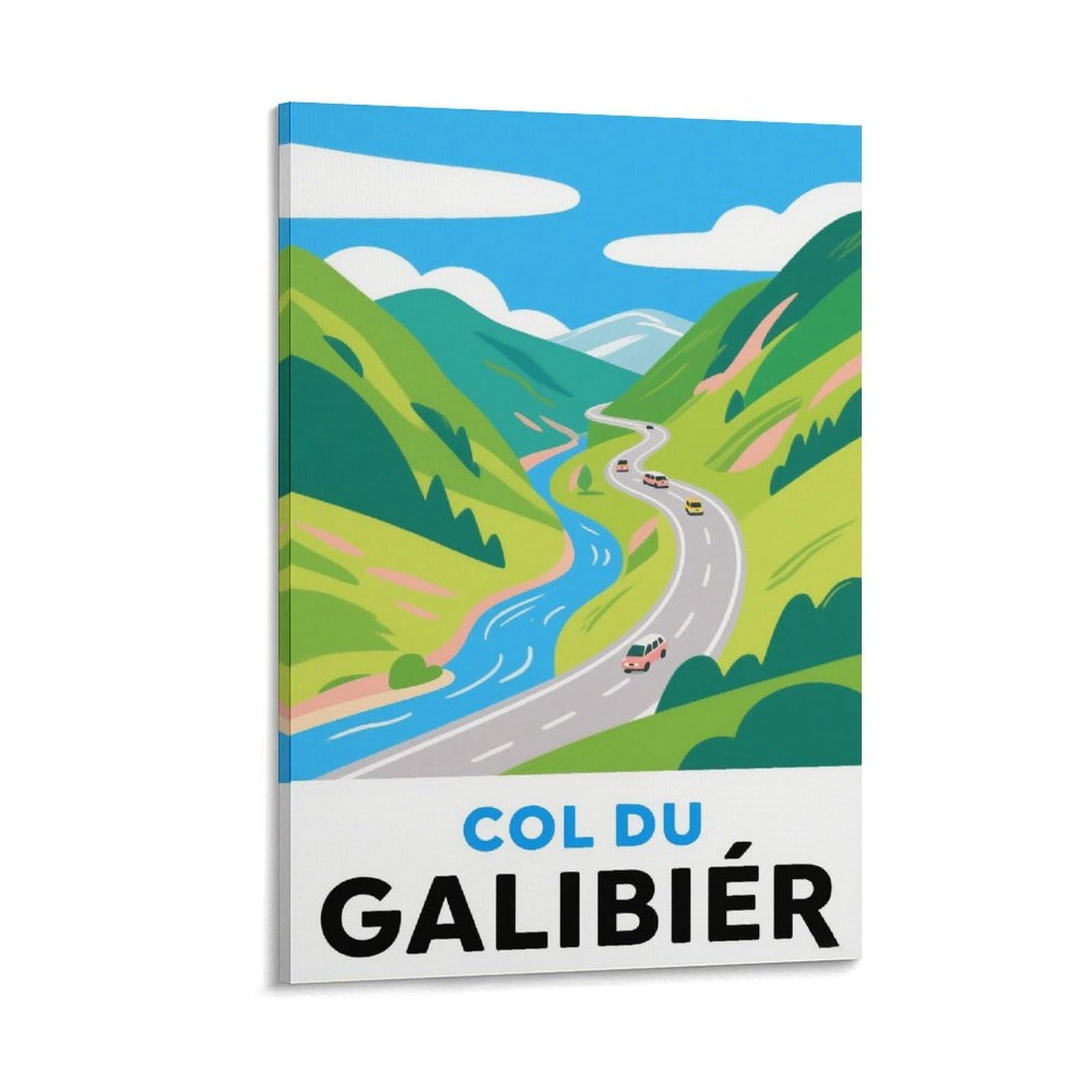 Nhgeqaa Frame-Style Col Du Galibier Vintage Travel Poster 20X30inch(50X75cm) Canvas Wall Art Print Picture