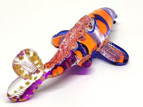 Miniatura 5 de Figuras en miniatura de peces japoneses de carpa koi, animales soplados a mano, arte de vidrio coleccionable, regalo para decorar (morado naranja)