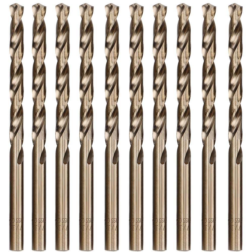 Hymnorq Lot De 10 Forets Hélicoïdaux En Acier Cobalt M35 De 7/32