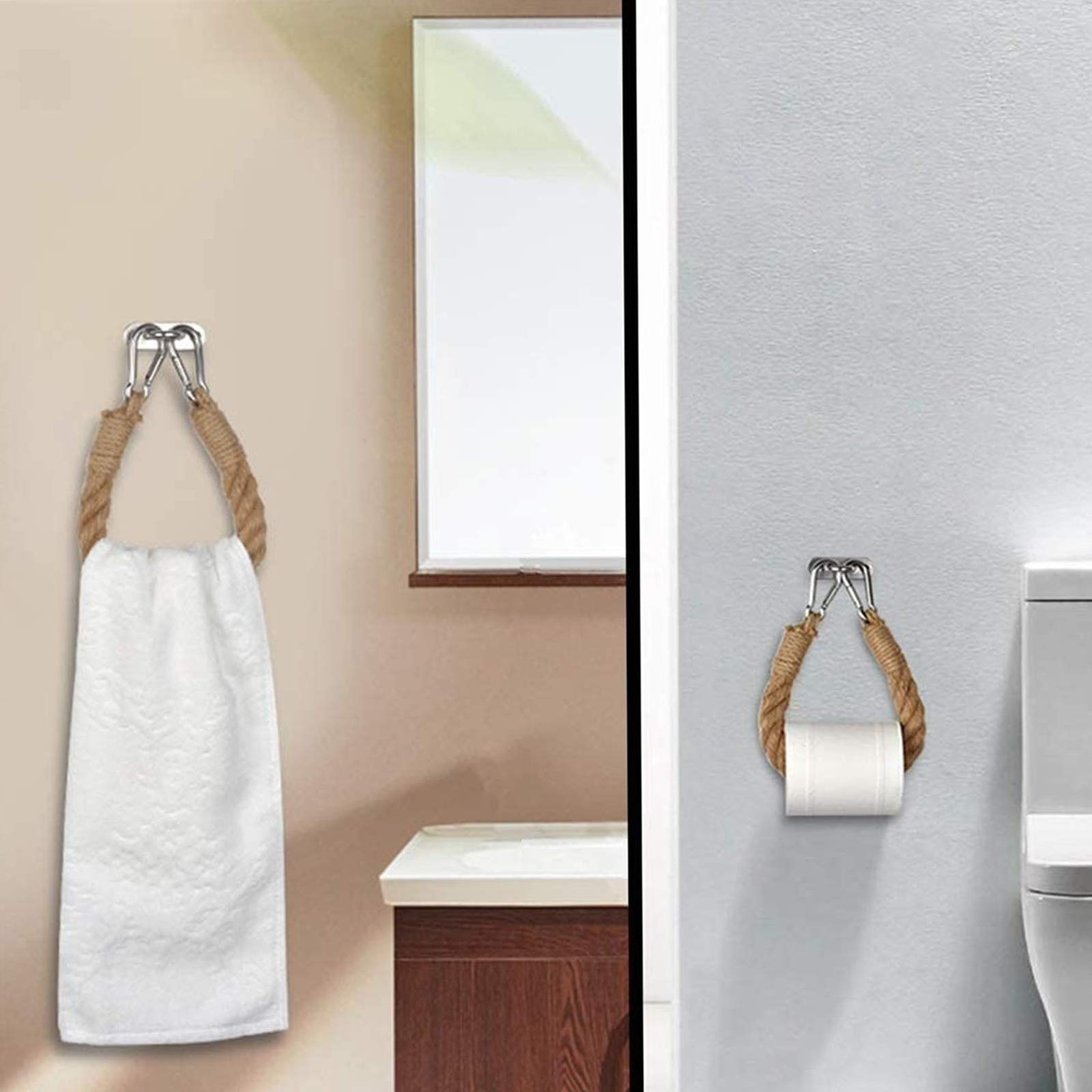 Vintage Toilettenpapierhalter Aus Seil & Metall – Wandmontiert, Rostfrei, Vielseitig Für Bad & Küche