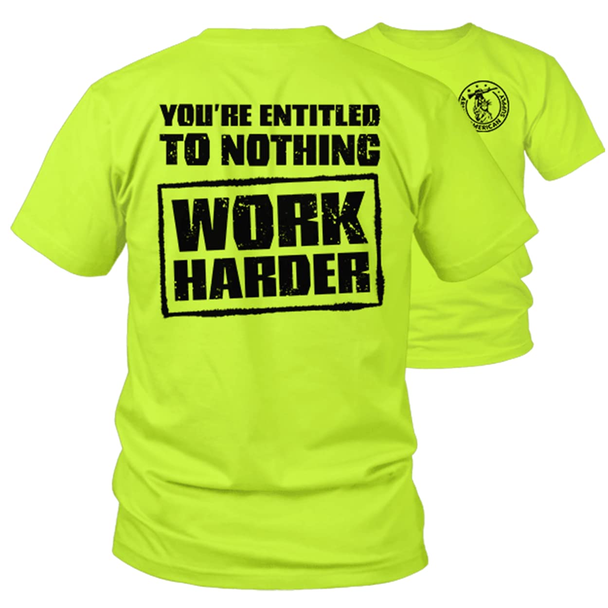 Armed American SupplyEntitled- Hi Vis Safety Yellow Funny Construction Work Shirt