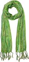 Humble Hilo Women's Lightweight Multi-Colored Boho Scarf Shawl - Head Neck Wrap Fringe 17x70in