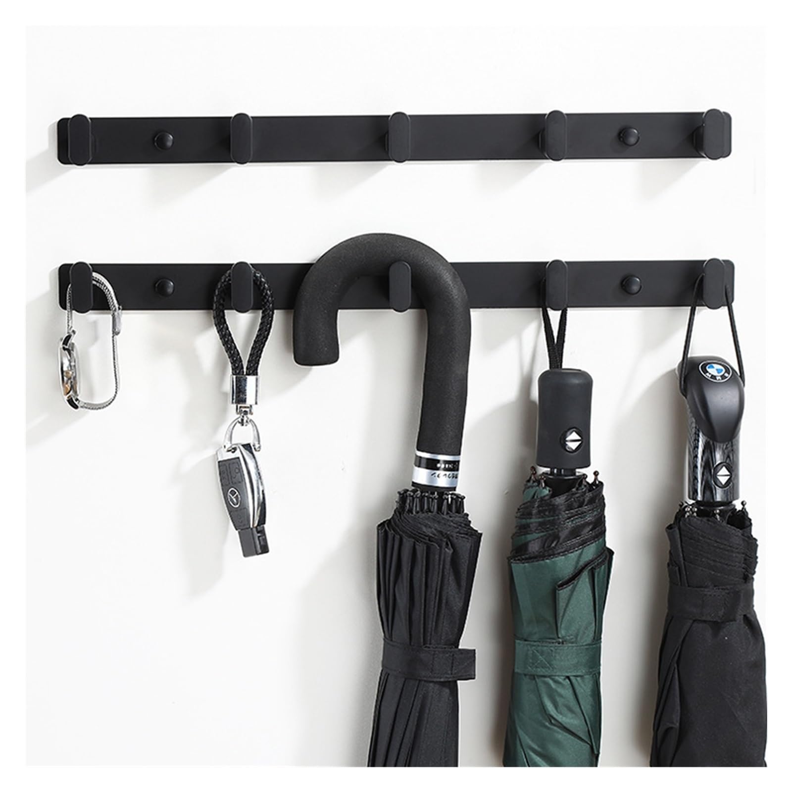 Garderobenständer, Wandhaken, Badezimmer-Wandhaken(Black 3 Hooks)