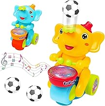 Cute Elephant Musician Toy with Levitation Ball on Nose Along with Dazzling Light Drum Sound Music and Elephant Sound for Baby Toys and Toys for Boy Girl Multicolor ,Pack of 1