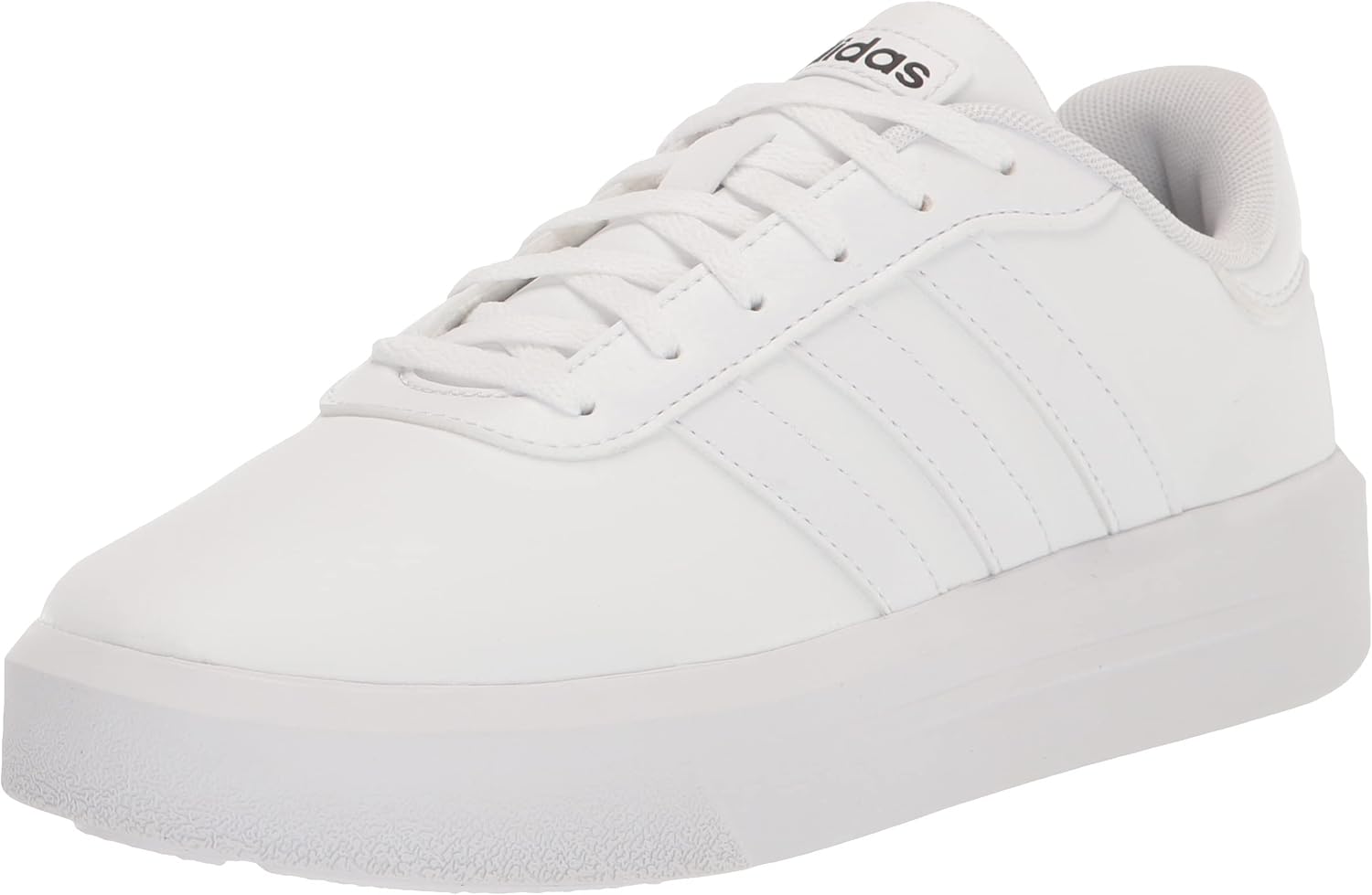adidas Women's Court Platform Skate Shoe, White/White/Black, 7.5