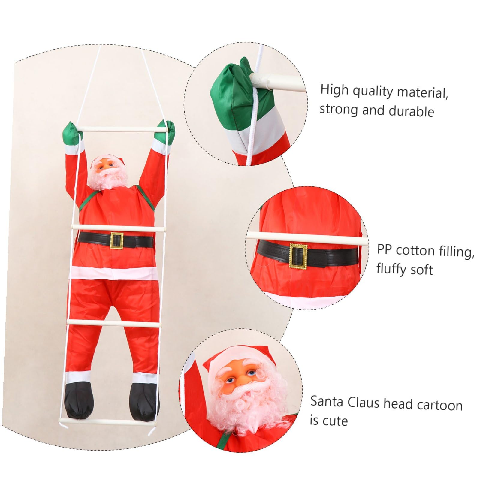 Colgante De Papá Noel Escalador 90 Cm, Decoración Navideña De Exterior, Material Seguro y Resistente, Accesorio para Fiestas y Oficinas, Adorno Festivo para Navidad