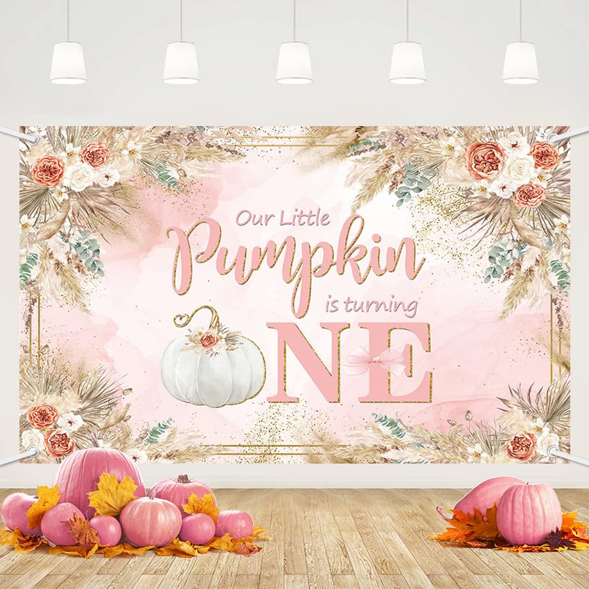Toile de fond 1er anniversaire automne 180x110 cm en impression textile premium