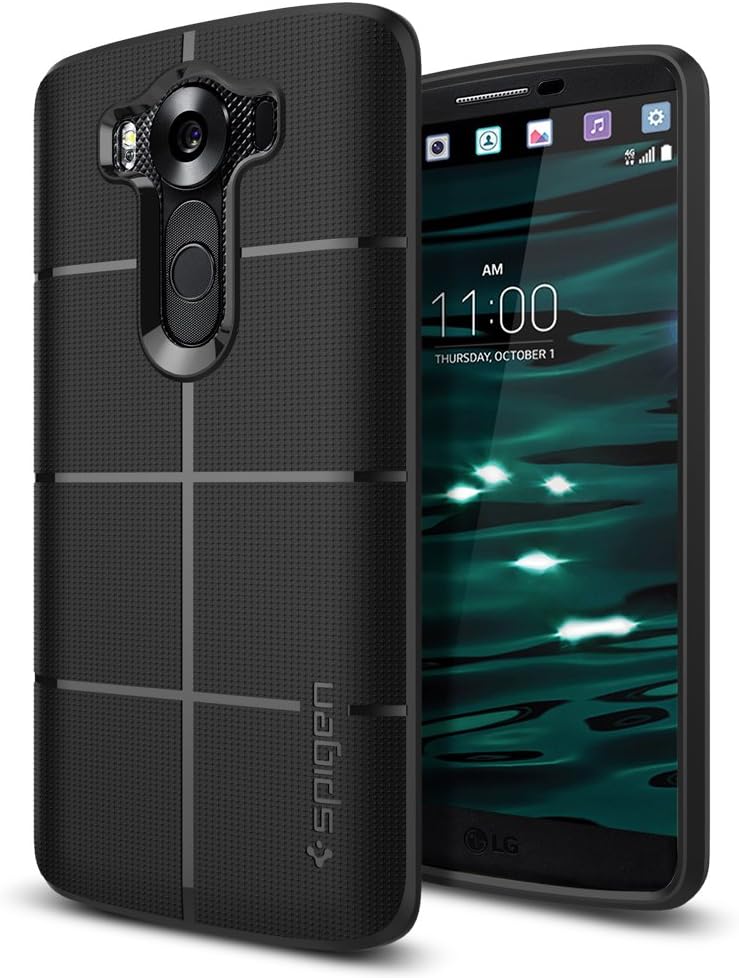 LG V10 Case, Spigen [Rugged Armor] Resilient [Black] Rugged Armor Ultimate protection and rugged design with matte finish for LG V10 (2015) - Black (SGP11813)