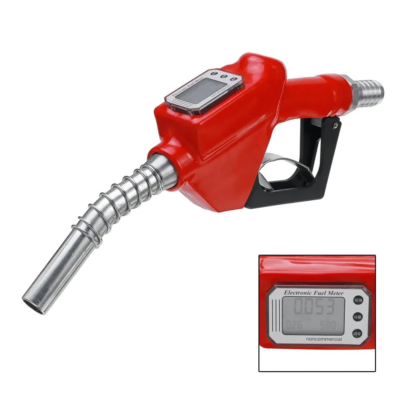 Cyfrowy przepływomierz Stop aluminium Paliwo Benzyna Pistolet do dostarczania oleju, Dysza Dozownika Wyświetlacz LCD 3 biegi wtryskowy tankowania Przesyłanie Paliwa