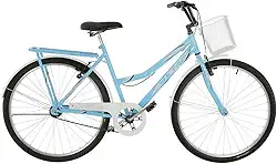 Bicicleta de Passeio Ultra Bikes Esporte Summer Vintage Retrô Line Aro 26 Reforçada Freio V-Brake Azul Bebê/Branco