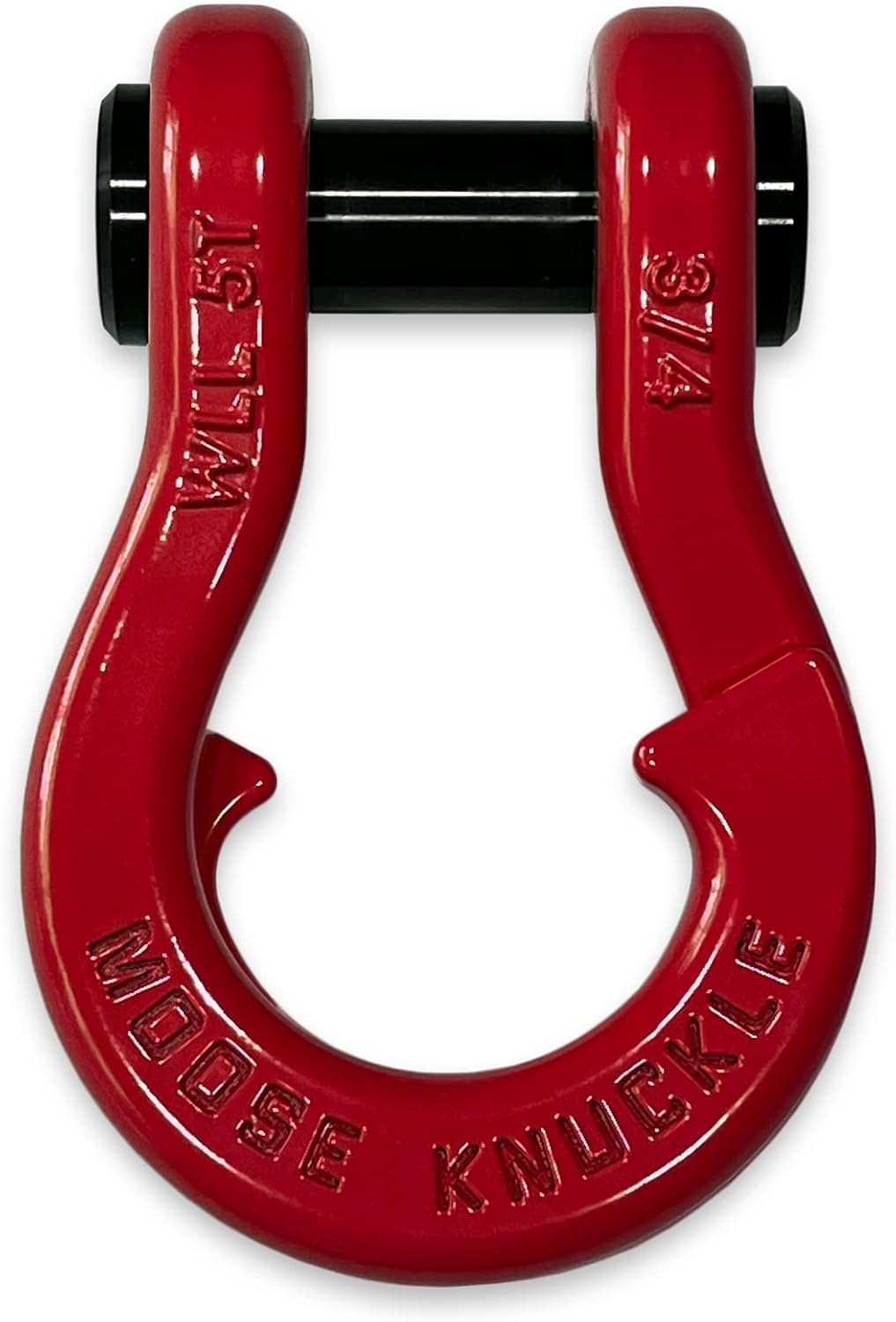 The Original Split Recovery Shackle 3/4 | Heavy Duty 10 Ton D Ring Fits Bumper Mounts and Hitch Bracket with 7/8" Pin 50,000 lbs Minimum Break Strength Best for Towing Offroad Overlanding | Flame Red