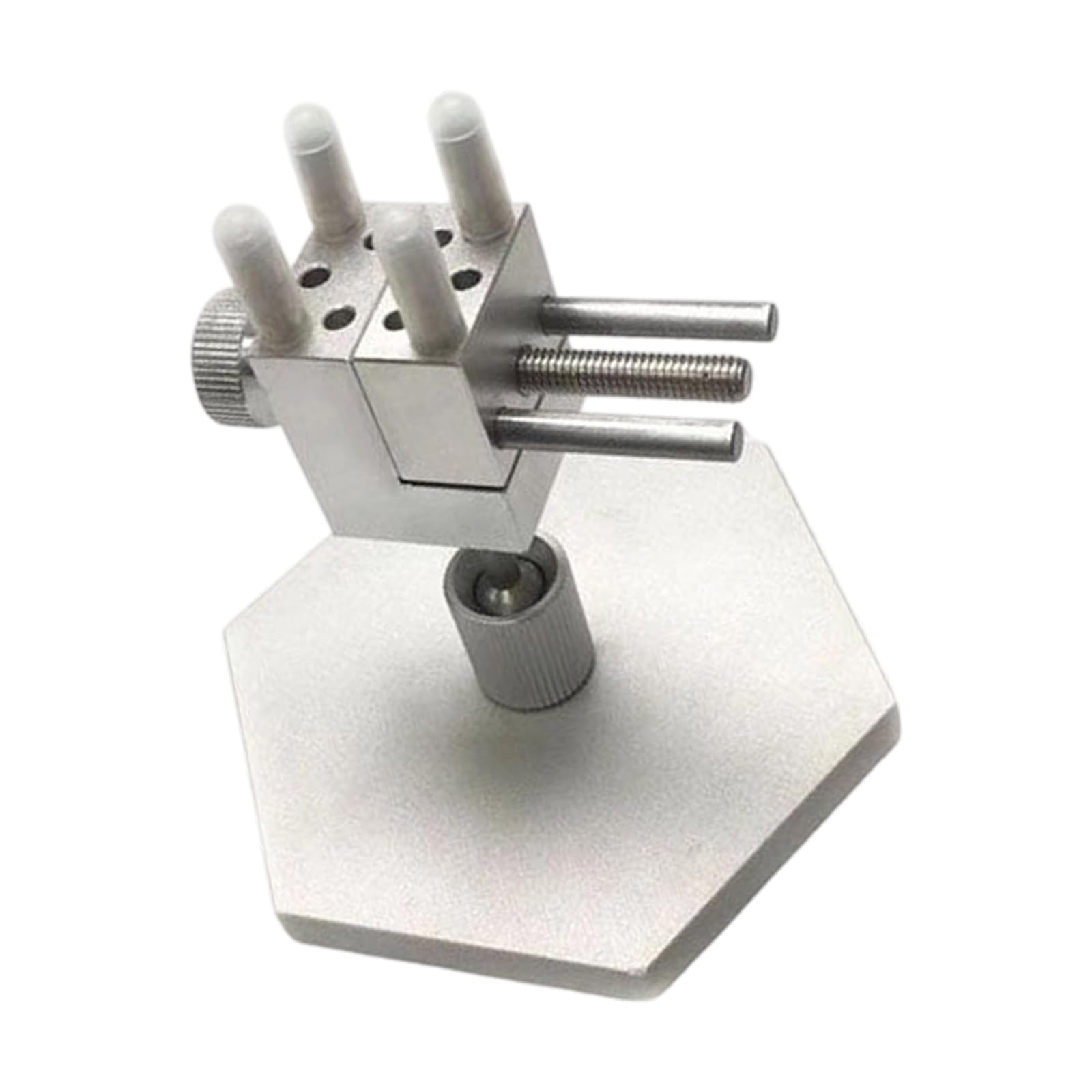 Buxuaaaa Hexagon Base Multi-Functional Aluminum Benches Vise, Rotating Base & Anti-Slip Pads For Secure Drilling Tasks & Projects Aluminum Vise