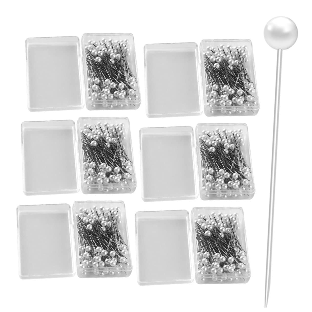OSALADI 600pcs Pearlized Pins Pack Fabric Head Pins for Sewing Quilting Knitting Beautiful for DIY Crafts