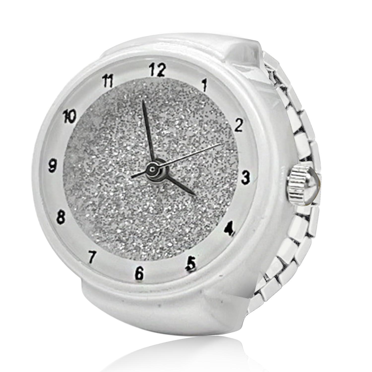 Stainless Steel Analog Watch Style Strechable Finger Ring Fancy Jewellery for Girls Women (Free Size)-image-47