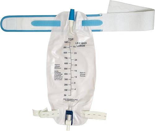Miniatura 8 de Bolsa de drenaje urinario, paquete de 3 unidades, 32 onzas con 3 tubos de 18 pulgadas, válvula antirreflujo, correas de tela, drenaje fácil y 1