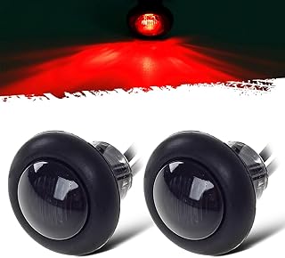 Partsam 2pcs 3/4" Smoke Lens Red LED Clearance Side Marker Bullet Light/Rubber Grommet For RV Camper Truck Trailer Boat Car Pickups, 12V