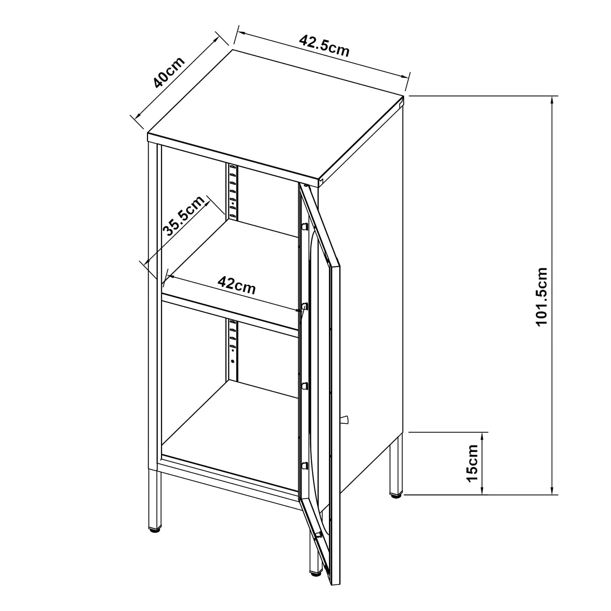 [en.casa] Armoire Vitrée avec Étagère et 4 Pieds Réglable Buffet Haut pour Salon Entrée Bureau Porte avec Fermeture Magnétique et Verre Strié Acier Laqué 102 x 43 x 40 cm Noir Mat