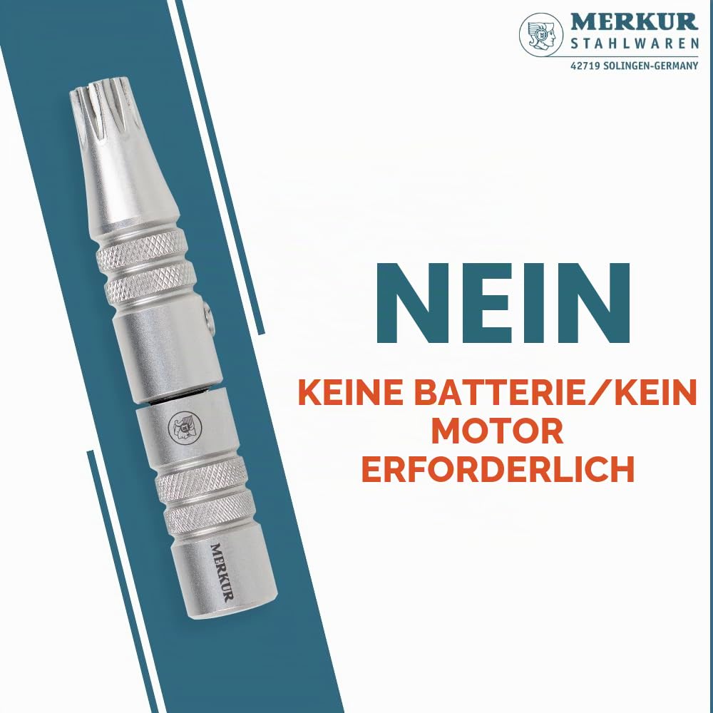 MERKUR Nasen- und Ohrenhaarschneider, Edelstahl, Dreh- und Schneidmechanismus, batteriefrei