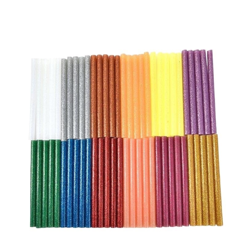 Barras Silicona Caliente 7mm 60 uds 12 colores barritas de pegamento de fusión caliente adhesivo de 7mm barras de pegamento con brillo surtido for reparación artesanal de pegamento eléctrico Barras De