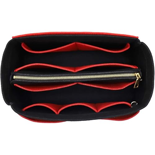 LEXSION Felt Purse Bag Organizer Insert with zipper Bag Tote Shaper Fit Speedy Neverful PM MM