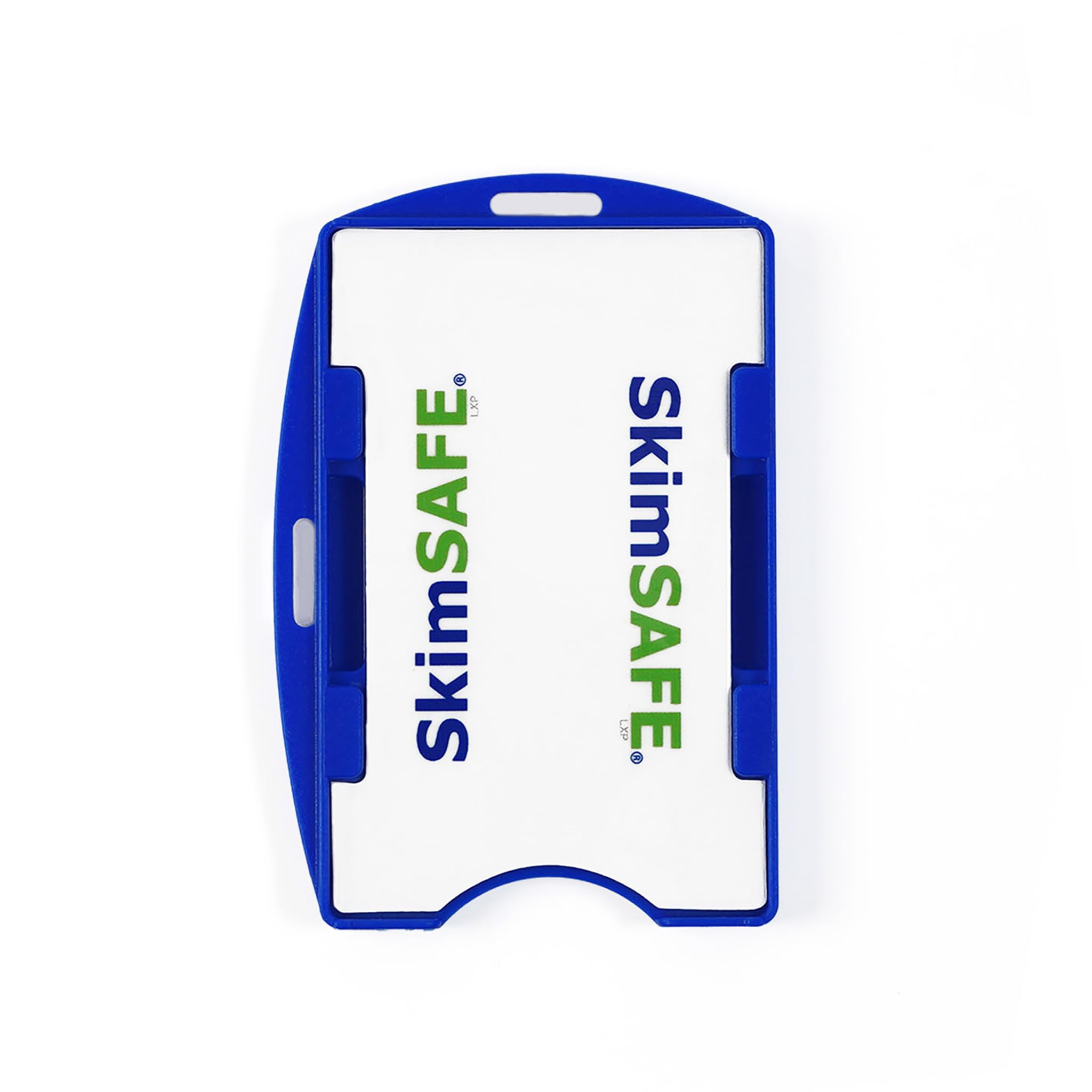 Confezione da 5 – Porta badge RFID (contiene 2 carte) – Approvato SkimSAFE FIPS 201 – Blocchi scudo a doppia faccia per segnale radio a 13,56 MHz, ID specialista (blu reale)