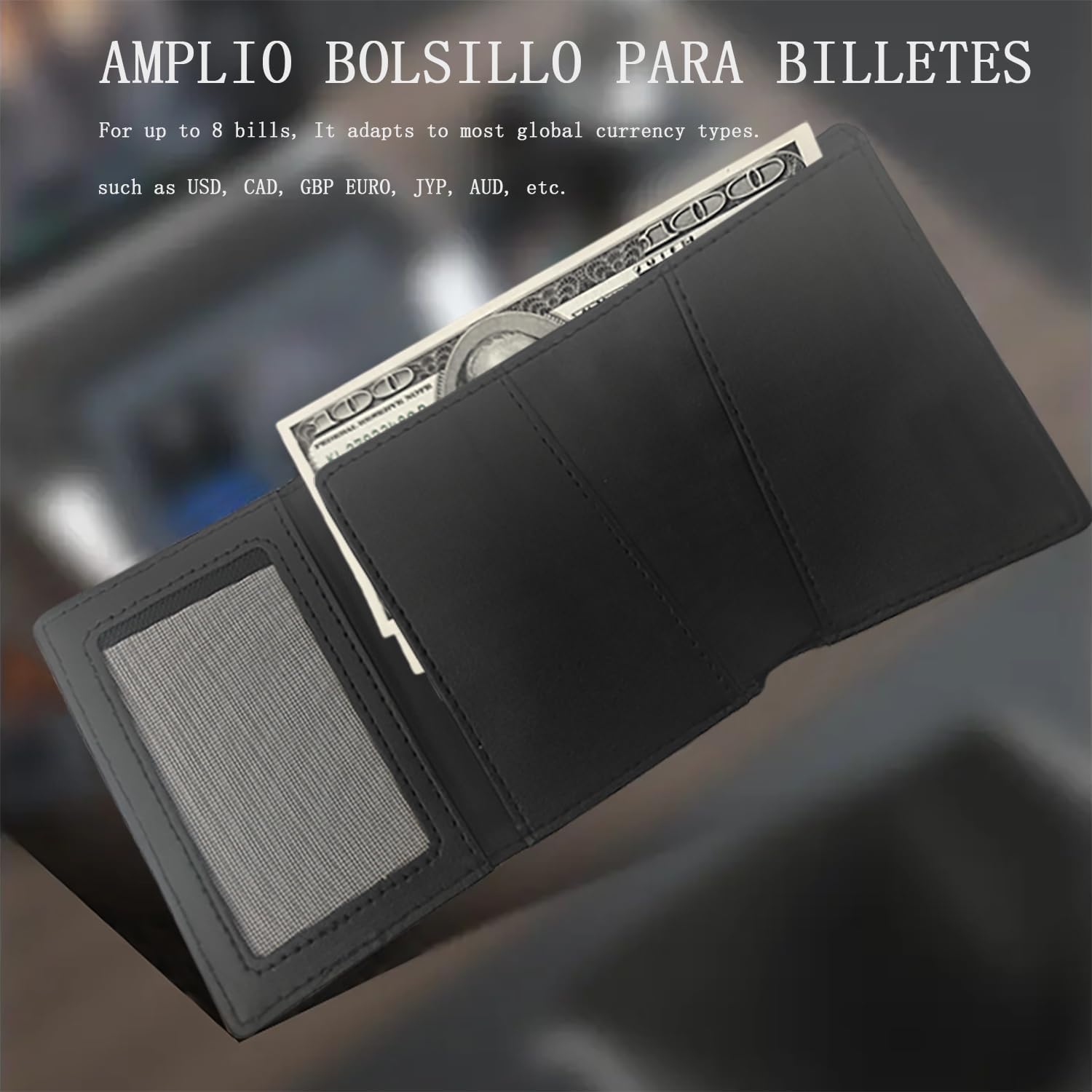 Wallet for Men - RFID Protection Card Case, Slim Wallet with Coin Compartment, Coin Purse for Men with ID and Card Cases for Men (Black) - Image 9