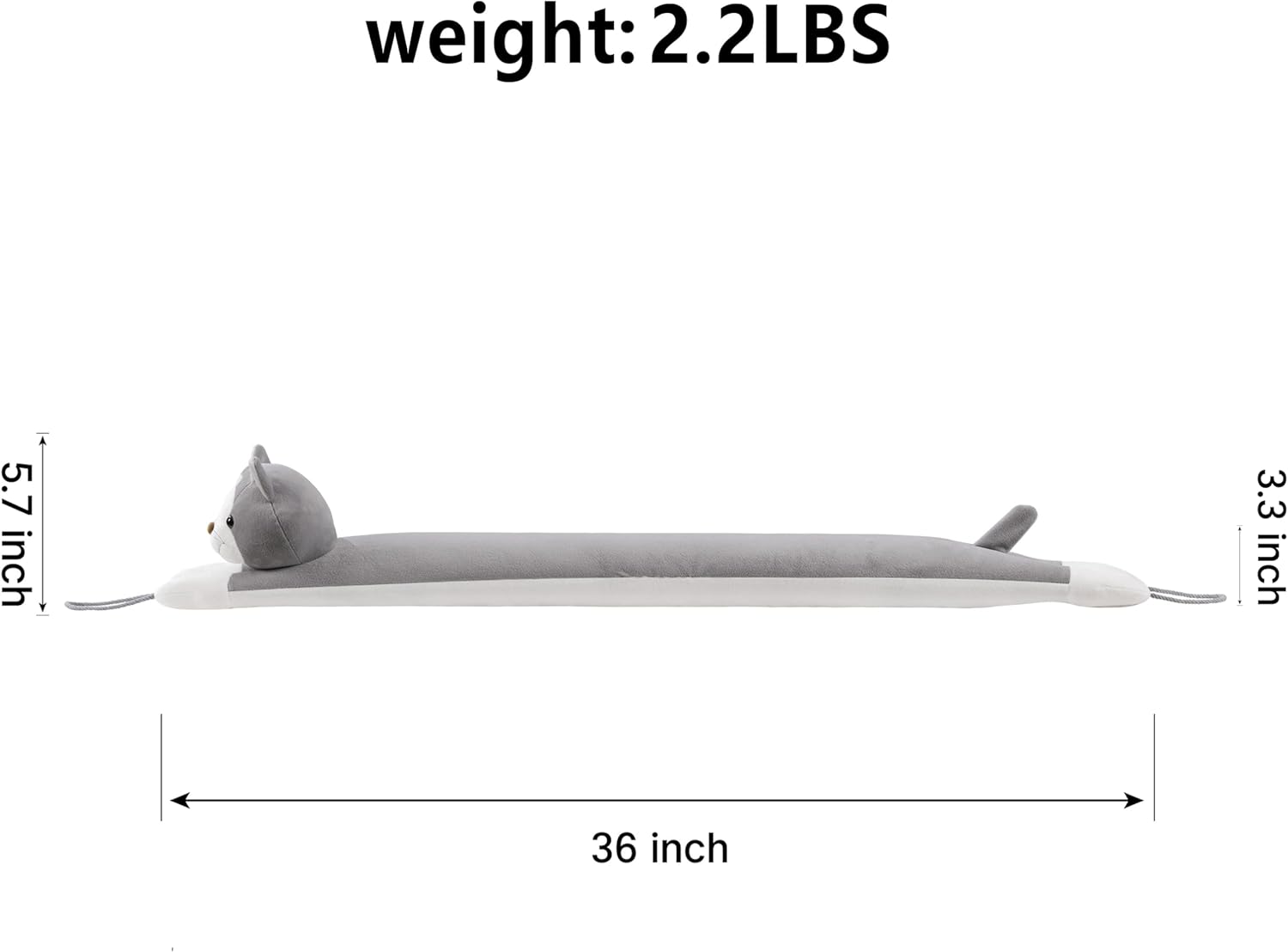 habibee ドアドラフトストッパー ドア下部用 36インチ、騒音や冷気を避け、窓の装飾風遮断、かわいい動物の防音、吊り下げループ