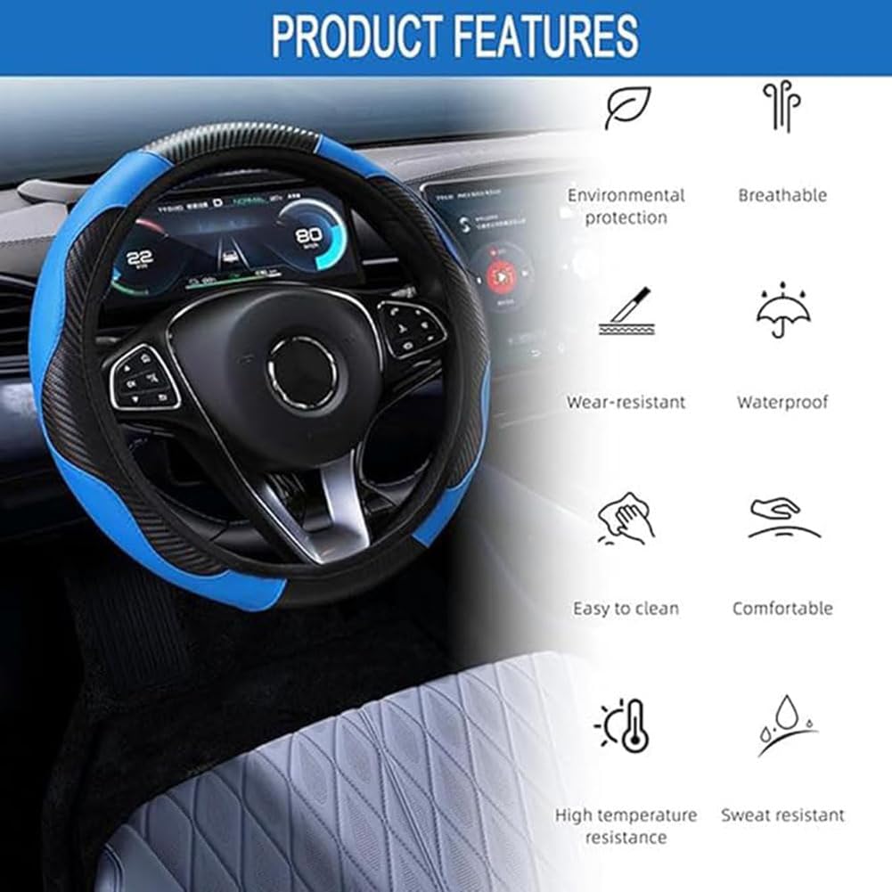 New Couvre Volant En Cuir Nappa, Antidérapant, Respirant, Universel 15