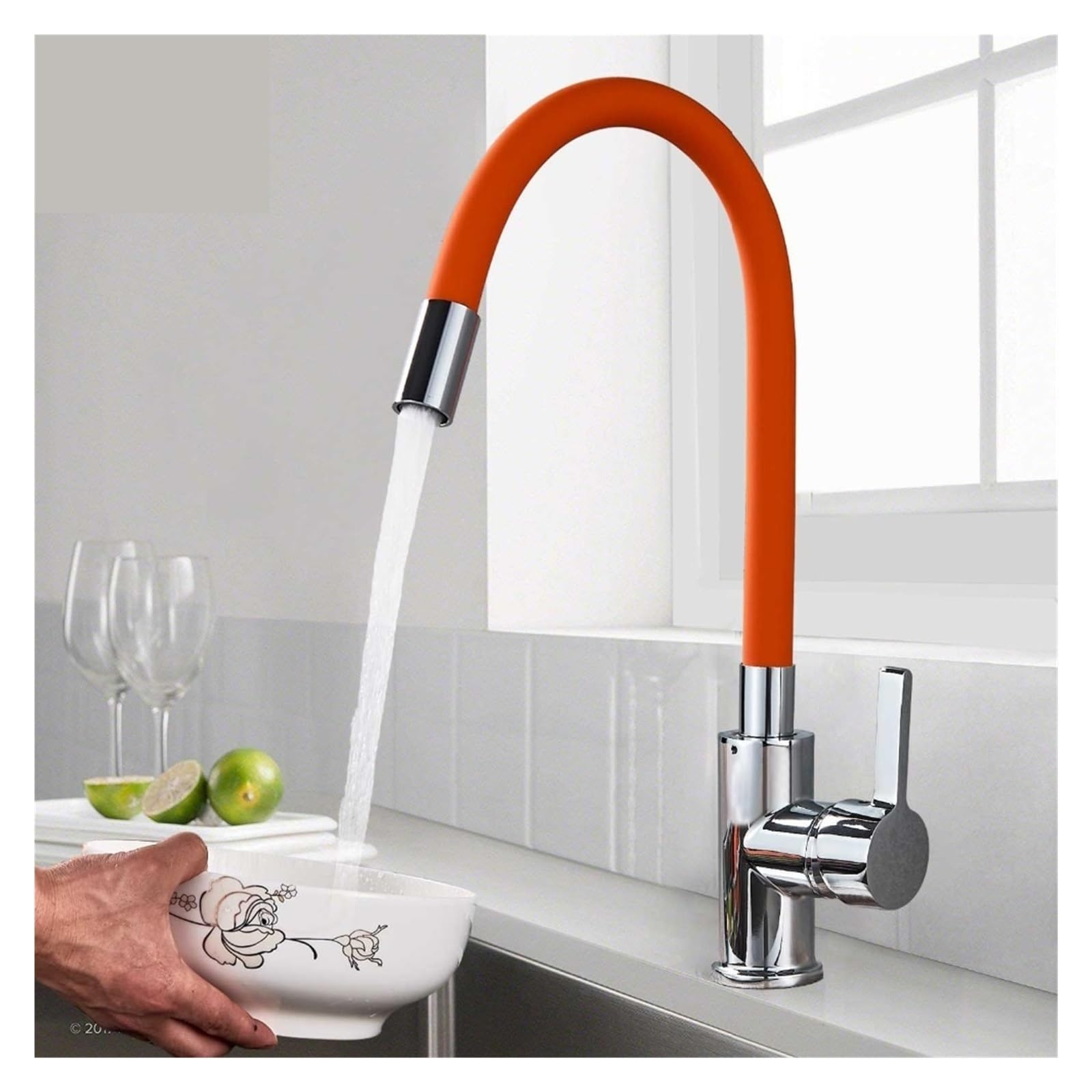 Amazon.co.jp: オレンジパイプフレキシブルネックキッチンシンクの蛇口