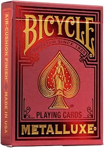 Bicycle Metalluxe Red Playing Cards - Premium Metal Foil Finish - Poker Size