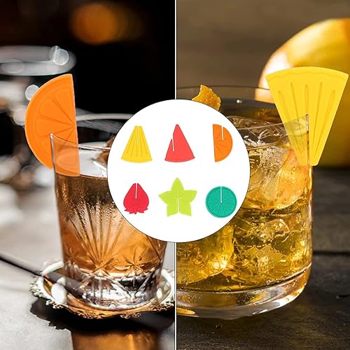 Miniatura 7 de ELANE 6 marcadores de bebida para vasos, marcadores de bebida para copas de vino, dijes de vino para copas de tallo