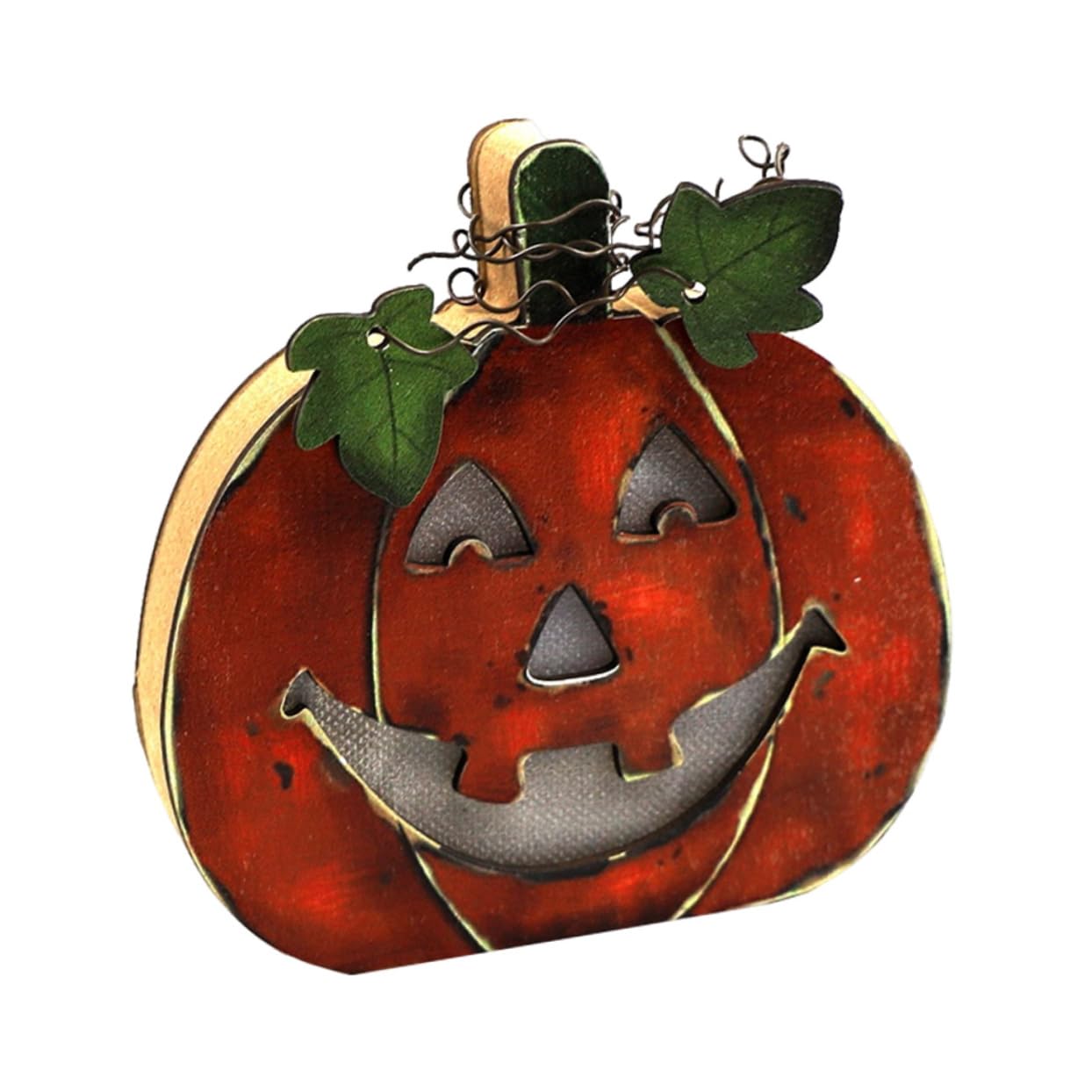 Abaodam 1pc Vintage Wooden Halloween Lamp Durable Decorative Light for Indoor Party Atmosphere Rustic Pumpkin Design for Halloween Decor and Home Decorations