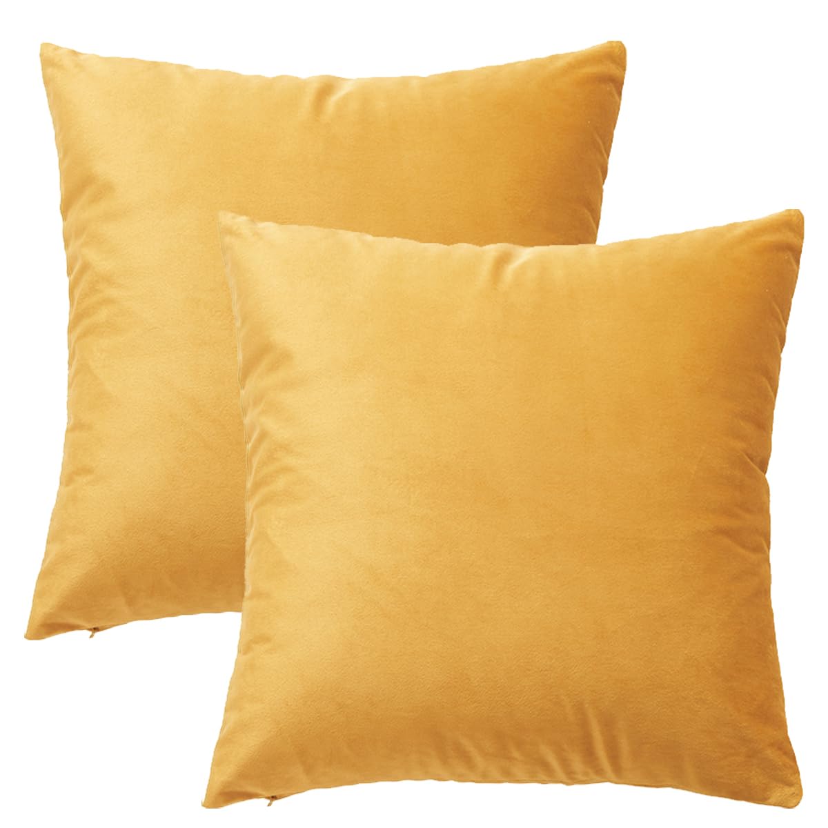GONOVE Cushion Covers 55x55cm Decorative Modern Throw Pillow Case Pack of 2 Velvet Soft Pillow Cushion Covers Square Bright Yellow Pillowcase for Livingroom Sofa Bedroom โ image 1