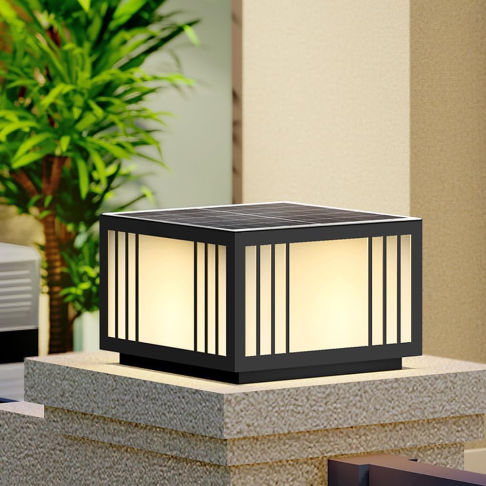 SLAWA Outdoor Post Caps Lights Solar Powered LED Column Caps Lamps