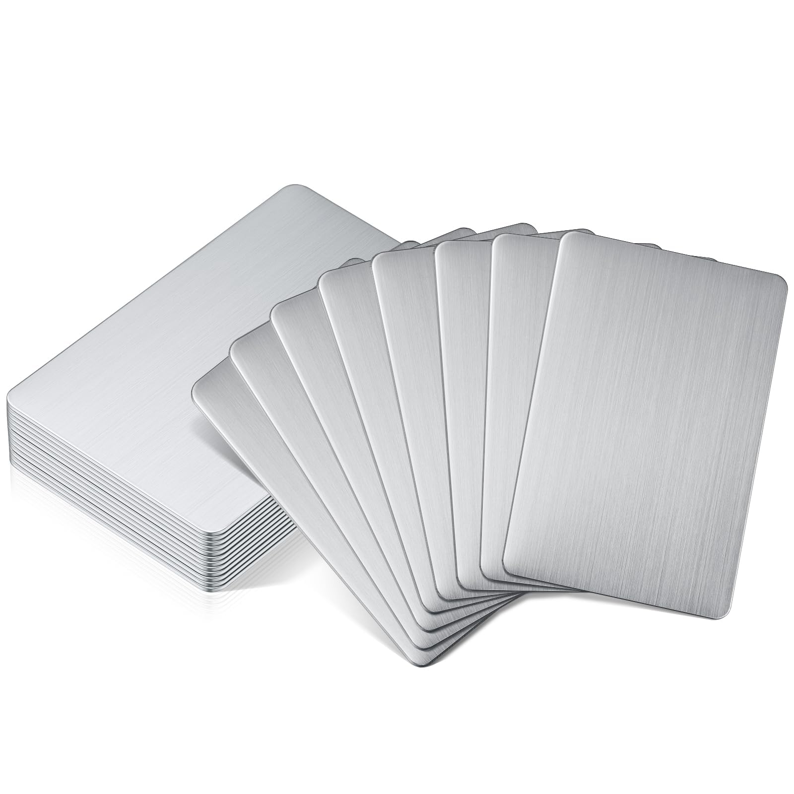 Blank Metal Cards – 0.8mm Thick Aluminum Plates for Laser Engraving, Custom DIY Name Tags, Office or Gift Use – 86 x 54mm (White)